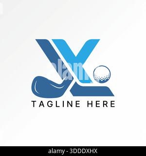 Letter LT or YL font with golf ball sport field typography monogram branding logo design graphic concept creative premium vector stock image top sell Stock Vector