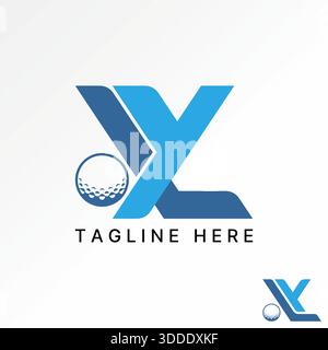 Initial YL or LY font with golf ball sport field typography monogram branding logo design graphic concept creative premium vector stock image top sell Stock Vector