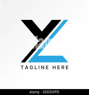Initial YL font with simple typography monogram branding industrial tech art logo design graphic concept creative premium vector stock image top sell Stock Vector