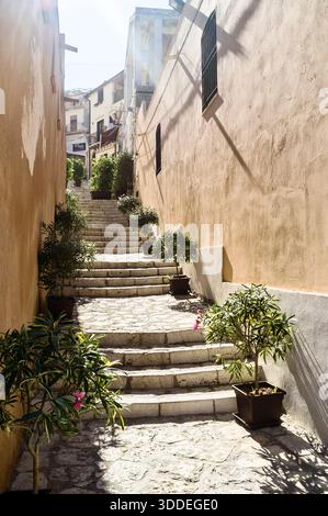 Cobbled streets in Sicily. Stock Photo