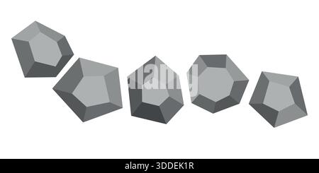 Cartoon stones. Rock stone isometric set. Boulders, natural building block shapes, wall stones. 3d flat isolated illustration. Vector collection Stock Vector