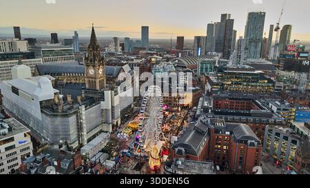 Manchester Christmas markets Albert Square Stock Photo