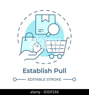 Establish pull soft blue concept icon Stock Vector