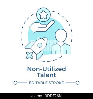 Non-utilized talent soft blue concept icon Stock Vector