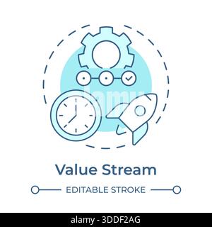 Value stream soft blue concept icon Stock Vector