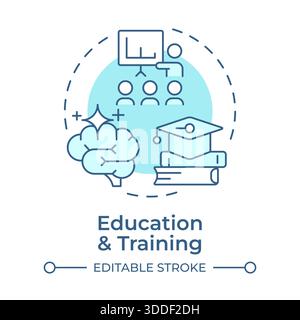 Education and training soft blue concept icon Stock Vector