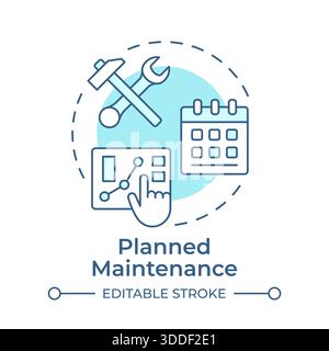 Planned maintenance soft blue concept icon Stock Vector