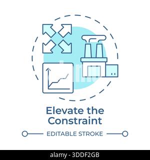 Elevate the constraint soft blue concept icon Stock Vector