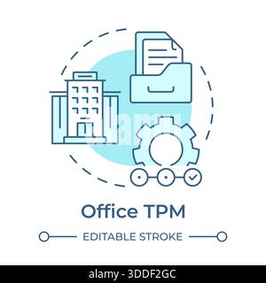 Office TPM soft blue concept icon Stock Vector