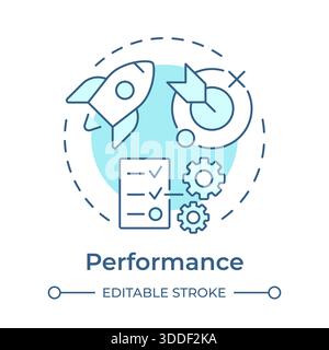 Performance soft blue concept icon Stock Vector