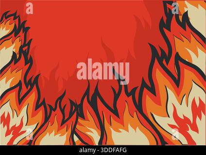 Fire background vector illustration for design abstract depiction of flowing fire with swirling Stock Vector