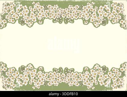 Vintage floral frame vector hand drawn illustration with flowers and floral abstract decor for text or design Stock Vector