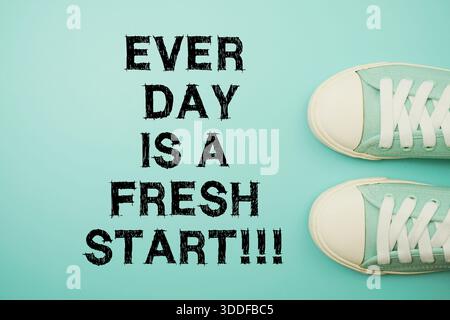 Every Day Is A Fresh Start Motivational And Inspirational Quotes Stock Photo