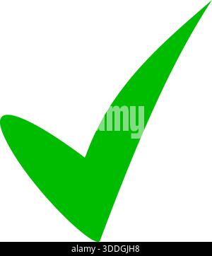 Green Check Mark Icon - Vibrant Success and Approval Tick Symbol Stock Vector