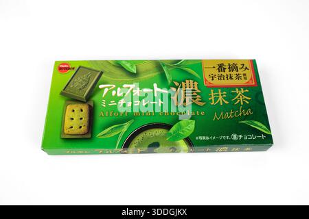 Bourbon Alfort Mini Chocolate Matcha Biscuits - Wales, UK - 21 November 2025 Stock Photo