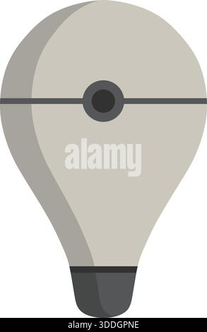 A neutral toned light bulb shape with a center circular detail and subtle shading. Stock Vector