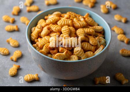 Fish crackers in a bowl Stock Photo
