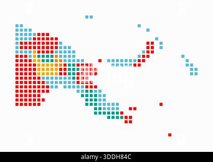 Square dots pattern map of Guinea. Republic of Guinea dotted pixel map ...