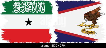 American Samoa and Somaliland grunge flags connection, vector Stock Vector