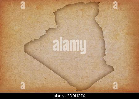Vintage map of Algeria on grunge paper Stock Photo - Alamy