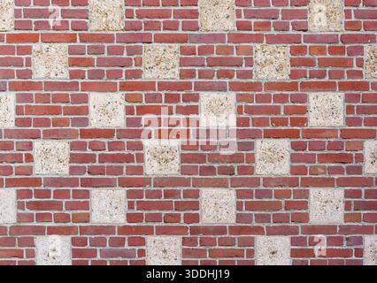 Old brick wall in the north of France Stock Photo