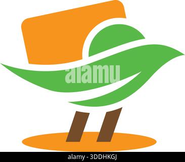 Farmer Hat Leaf Agriculture Logo Design Organic Growth Vector Template Icon Stock Vector