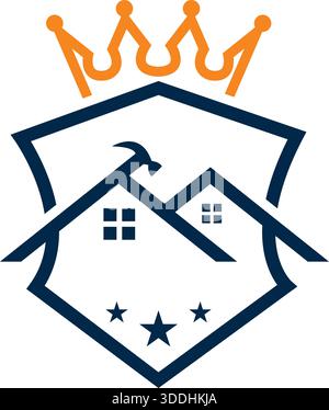 Home Crown Royal Real Estate Logo Design Luxury Vector Template Icon Stock Vector