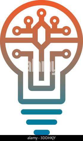 Light Bulb Brain Idea Innovation Logo Design Technology Vector Template Icon Stock Vector