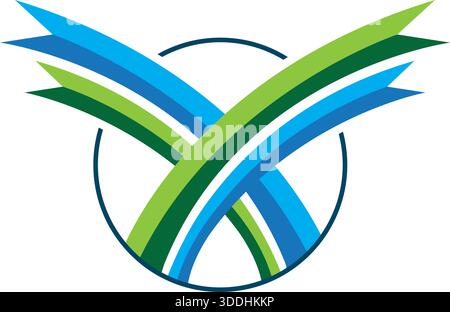 Leaf Shape Abstract Growth Logo Design Nature Vector Template Icon Stock Vector