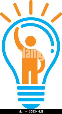 Light Bulb Human Idea Creativity Logo Design Innovation Vector Template Icon Stock Vector