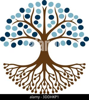 Tree Roots Growth Nature Logo Design Life Vector Template Icon Stock Vector