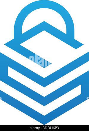 Stack Layers Cube Abstract Logo Design Business Vector Template Icon Stock Vector
