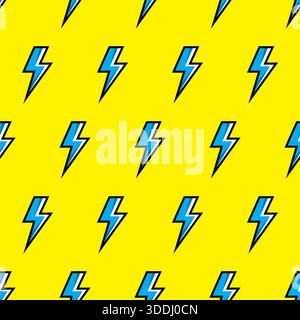 Lightning bolts seamless pattern. Thunder bolt pattern energy lightning vector background Stock Vector