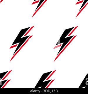 Seamless pattern with lightning. Flat vector illustration. For printing or background Stock Vector