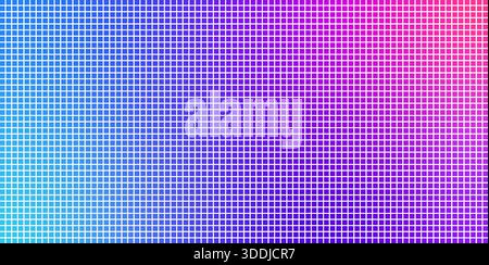 Neon pixel gradient bg. Blue, pink and purple gradient background. Abstract digital pattern with square elements grid. Vibrant cyber futuristic Stock Vector