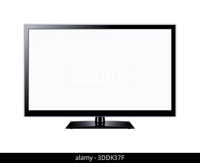 LED tv television screen blank on white background Stock Photo