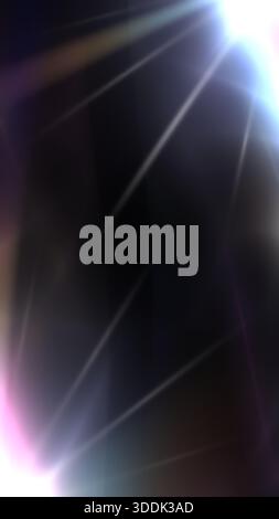 Light rays projecting bright lens flare against a dark background Stock Photo