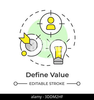Define value multi color concept icon Stock Vector