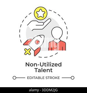 Non-utilized talent multi color concept icon Stock Vector
