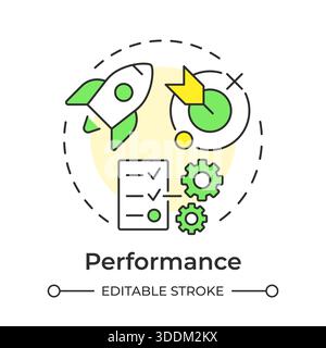 Performance multi color concept icon Stock Vector