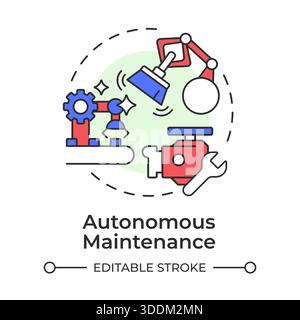 Autonomous maintenance multi color concept icon Stock Vector