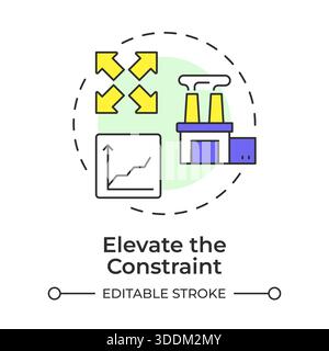 Elevate the constraint multi color concept icon Stock Vector