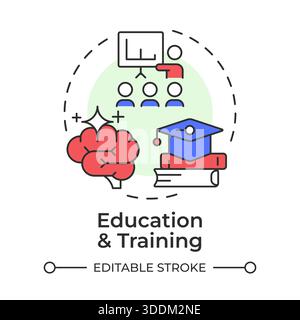 Education and training multi color concept icon Stock Vector