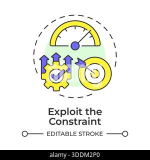 Exploit the constraint multi color concept icon Stock Vector