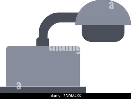 A modern wall mounted street or security lamp with an arched arm and dome shaped shade. Stock Vector