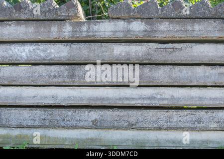 Stacked concrete slabs background with rough surface industrial texture and horizontal pattern Stock Photo