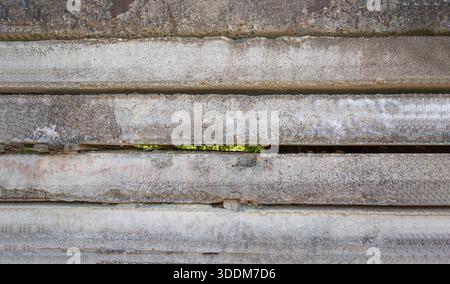 Stacked concrete slabs background with rough surface industrial texture and horizontal pattern Stock Photo