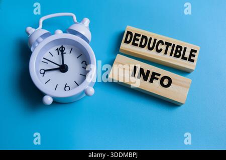 Concept of text deductible info on wooden blocks. Stock Photo