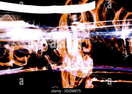 fire makes an abstract wallpaper Stock Photo