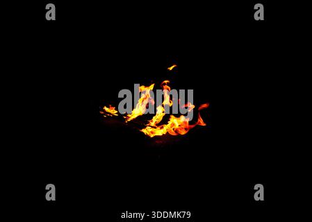 Flames on a black background Stock Photo